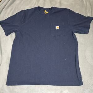 Carhartt Men’s Navy Pocket T Shirt Medium Workwear Heavyweight Tee